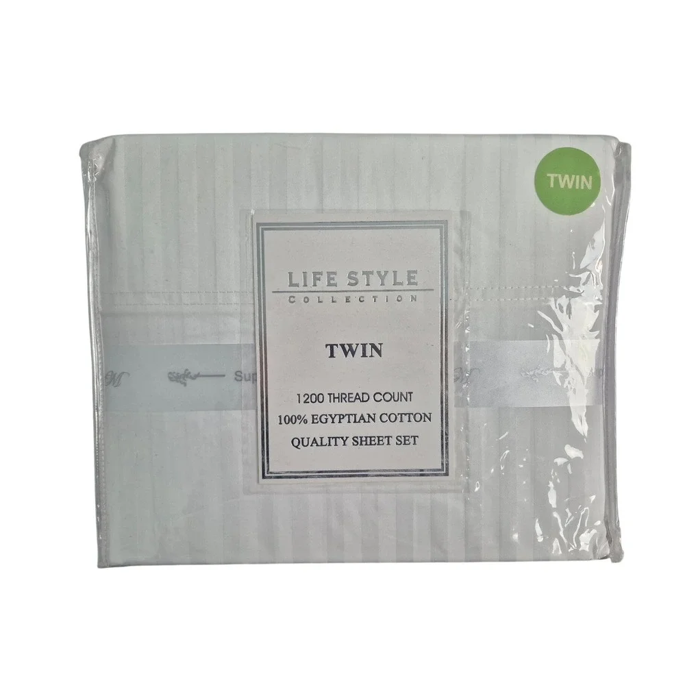 Twin 1200TC Egyptian Cotton Sheet Set – Lifestyle Collection – New in Package
